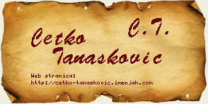 Ćetko Tanasković vizit kartica